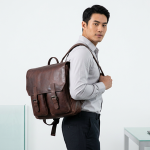 Sac messager en cuir, grand sac à dos pour hommes d'affaires, fermeture à boucle durable, toutes saisons - Product Image 1
