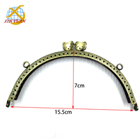 15.5*7cm Bronze en relief bricolage sac accessoires tête de chat pince à coudre sac à main cadre demi-cercle demi-cercle couture Clip accessoire sacs