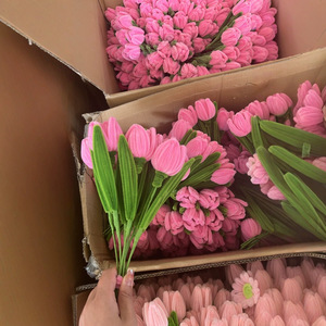 Bouquet di Tulipani Fatti a Mano con Bastoncini Intrecciati, Regali per San Valentino, Fiori Artigianali per Insegnanti, Vendita all'Ingrosso - Product Image 2