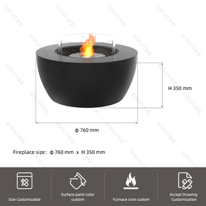 CRUISE Installation au <span class=keywords><strong>sol</strong></span> <span class=keywords><strong>Protection</strong></span> de l'environnement Bbq extérieur autoportant rond 760mm foyer <span class=keywords><strong>bois</strong></span>/gaz/alcool - Product Image 5