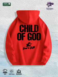 Tanrı'nın Çocuğu Grafikli Kapüşonlu Üst %100 Pamuk ABD Deposu 7 Renk - Product Image 5