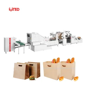 Máquina automática de fabricación de bolsas de papel, bolsa de mano con mango troquelado, fondo cuadrado, RZFD-330D precios