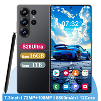 Teléfono Inteligente S26 Ultra de 7.3 Pulgadas, 16GB+1TB, Deca Core, Doble SIM, GPS, Desbloqueo Facial, Versión Global