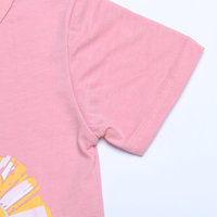 Großhandel 2019 Mädchen Casual Fashion Gestrickte T-Shirts 100% Baumwolle Bedruckt O-Ausschnitt Kurzarm Kid Top