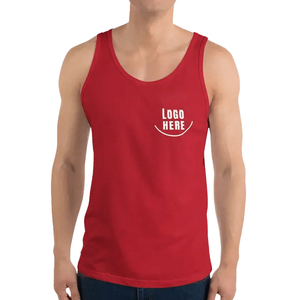 Camiseta sin mangas de algodón para hombre, transpirable, cuello redondo, informal, con logo personalizado impreso, ropa de calle, fitness, para verano. - Product Image 4