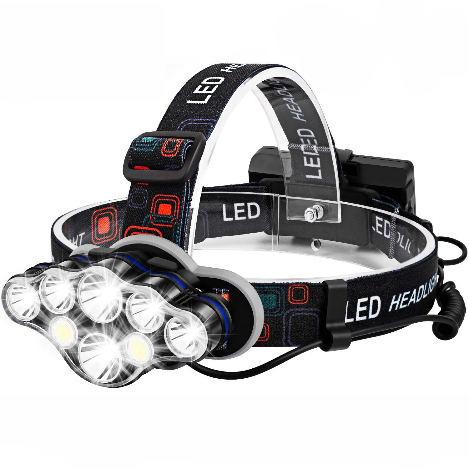 Портативный мощный водонепроницаемый Usb-фонарь с 8 светодиодами