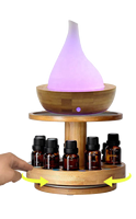 Diffuseur d'arômes électrique pour aromathérapie, porte-huiles essentielles, carrousel en bambou pour utilisation en voiture