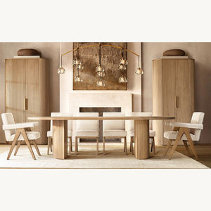 Tavolo da Pranzo Ovale in Legno Massello Stile Americano Vintage per Ristorante e Cucina - Product Image 6