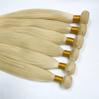 Extensions de cheveux humains brésiliens vierges à cuticules alignées, lisses, en vison épais, 40 pouces, blond 613, pour livraison directe