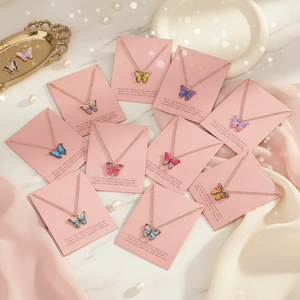 Wholesale Women's Aesthetic Dainty <strong>Necklace</strong> <strong>Thin</strong> <strong>Chain</strong> Colorful Butterfly Pendant <strong>Necklace</strong> for Women Cute Gold Jewelry for Women - Product Image 2