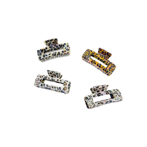 Fermaglio per capelli leopardato da 8 cm in plastica, stile alla moda per donna, uso casual - Product Image 1