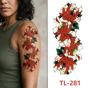 Tatuajes Temporales <span class=keywords><strong>de</strong></span> Flores Pequeñas, Tribales, Tradicionales, <span class=keywords><strong>de</strong></span> Rosas, Coloridas, Negras, <span class=keywords><strong>para</strong></span> Piernas, Brazos y Hombros, <span class=keywords><strong>para</strong></span> Hombres y Mujeres - Product Image 4