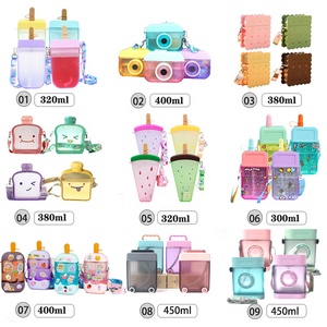 Bottiglia d'acqua in plastica da 450ml senza BPA bottiglie d'acqua a forma di valigia da ragazza carina - Product Image 6