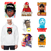 Transferts thermocollants personnalisés en vinyle pour logo de rappeur, impression couleur, résistants au lavage, prêts à poser sur T-shirts