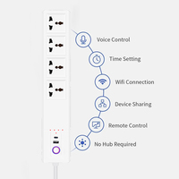 Regleta Inteligente LangYeao 65W GaN con 4 Tomas de CA, Control Independiente, Carga Rápida USB-C PD, WiFi/ZigBee/Matter, Compatible con Alexa