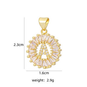 Collar con Colgante de Letra Inglesa en Forma de Flor de Circonio y Cobre con Certificación CE, Venta al por Mayor de Fábrica - Product Image 5