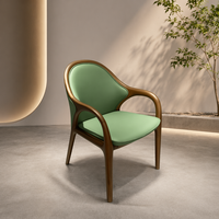 Chaise de salle à manger en bois massif au design moderne, mobilier pour la maison et l'hôtel, avec revêtement en cuir pour hôtel et villa
