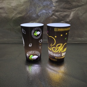 Drinkware mẫu miễn phí 12oz 14oz 16oz PP PS LED cốc ánh sáng cảm biến chất lỏng Led nhựa cup Đảng LED cup - Product Image 3