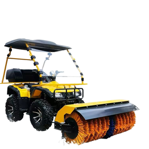Motorized Snowplow with <b>Large</b> Wheelhouse <b>Roller</b> Brush Automatic Seat-Mounted Snow Shovel & Blower - Product Image 4