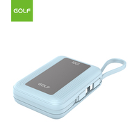 Banques d'alimentation de grande capacité LCD chargeur mobile au Lithium en gros charge rapide PD 20W câble intégré batterie externe 20000mAh