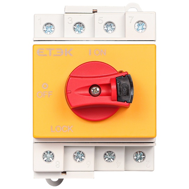 ETEK High Quality EKD6-DB32-4S 4P 32A 1000V Solar PV DC Isolator Switch Disconnector Top to Bottom Connection ABS Plastic IP20