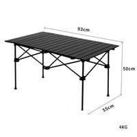 Table pliante portable en aluminium style Egg Roll pour le camping en plein air, la randonnée et les pique-niques