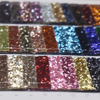 Tissu en Cuir de Polyuréthane Écologique Extensible et Imperméable avec Motif Gaufré et Paillettes pour Canapé, Chaussures, Robe