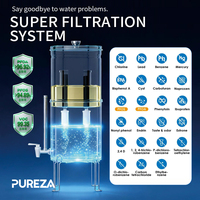 Système de filtration d'eau par gravité PUREZA NSF 42/53 en acier inoxydable 304 avec filtre à charbon, système d'eau par gravité de 2,5/2,9 gallons