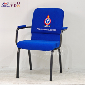 סיטונאי ערמה כיסאות עבור כנסיות מתכת זול אודיטוריום מתכת אדום מודרני כיסא הכנסייה - Product Image 1