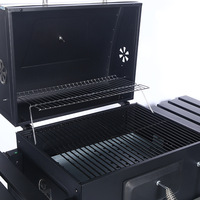 Barbecue à charbon de bois professionnel pour extérieur, grand modèle épaissi en acier au carbone noir pour patio et cour
