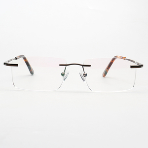 Top105 gran oferta nueva llegada alta calidad oro retro peso ligero cuadrado gafas sin montura marcos ópticos para unisex - Product Image 5