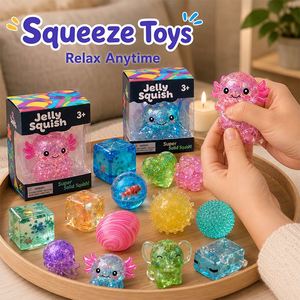 Soft Crystal Animal Squeezers Colorful TPR Fish Bowl Puffer Cube Diamond Tactile Calm Birthday Giveaway Set - Product Image 2