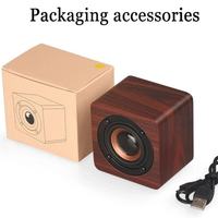 Enceintes sans fil Q1WOOD BT, caisson de basses, mini cube musical en bois et bambou, pour ordinateur, smartphone, ordinateur portable, portable en bois