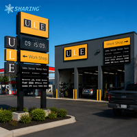 Pylône publicitaire moderne pour entreprise, enseigne personnalisée 3D décorative, étanche IP65, signalétique LED extérieure