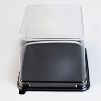 Boîte de rangement carrée en plastique PET de qualité alimentaire haute transparence avec impression UV pour l'emballage de gâteaux et de desserts, pâtisserie