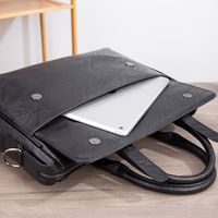 Maletín de Negocios de Cuero PU para Hombre al por Mayor con Logotipo Grabado Personalizado, Bolsa para Portátil de 14 Pulgadas con Correas de Hombro Desmontables