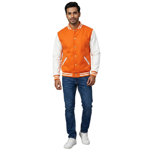 Veste universitaire de baseball pour homme sur mesure en gros, toile 100% coton respirante, broderie d'hiver, design streetwear - Product Image 1