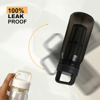Bouteille d'eau en plastique sans BPA avec infuseur à fruits et citron, avec filtre, impression de logo personnalisée, vente en gros