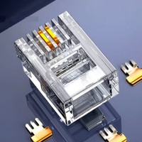 Cable Modular recto de varios núcleos, interfaz de red de cristal de cabeza, teléfono macho RJ12 6P2C, enchufe Modular 6P4C RJ11 Conector RJ45