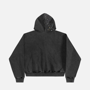 Sudadera con Capucha de Alta Calidad, Bordado Personalizado, Algodón Grueso, Felpa Francesa, Lavado Ácido, Cremallera y Pedrería - Product Image 2