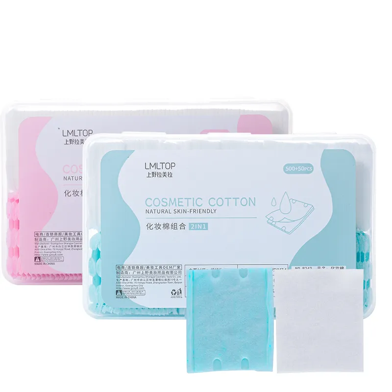 Lameila 500 thin and 50 thick pieces Cottons Disposable Facial Makeup Remover Cotton Pads Face Cleansing Cotton B242
