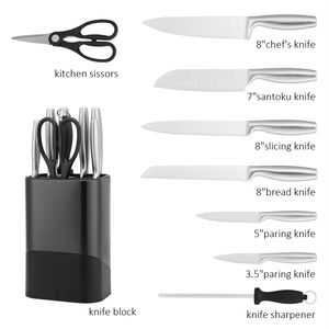 High Quality Traditional Wintop 8-Piece Multifunction Stainless Steel <strong>Kitchen</strong> Cutter Cooking Knives Set Hollow Handle Chef Knife - Product Image 3