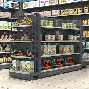 Scaffale Espositivo Regolabile a Doppio Lato per Supermercati, <span class=keywords><strong>in</strong></span> Acciaio, <span class=keywords><strong>Dimensioni</strong></span> Personalizzabili, Certificato ISO9001/CE/TUV/BV - Product Image 1