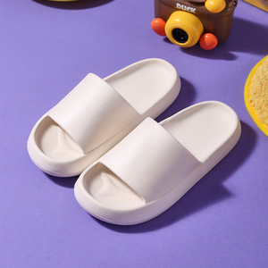 White EVA <b>Slippers</b> Thick Sole For Home Bathroom Indoor <b>Summer</b> Use Adult Unisex - Product Image 1