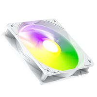 Ventilateur de châssis ARGB blanc avec panneau lumineux circulaire, pales translucides, haute vitesse, grand débit d'air, silencieux pour PC de jeu