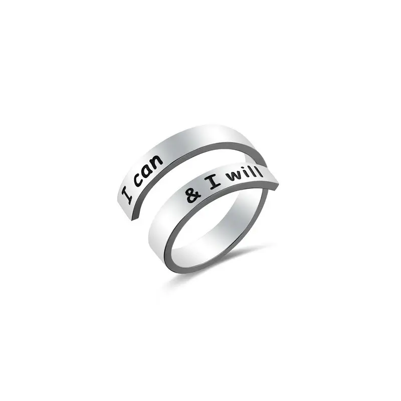 Amazon wholesale Adjustable Inspirational Stainless Steel Cool rings Gift for Women