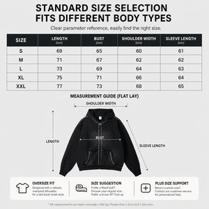 Vente en gros de sweats à capuche zippés pour hommes, 400G, coupe oversize, style streetwear, effet vieilli, bords bruts, décorés de rivets, fournisseur OEM, vente en gros - Product Image 2