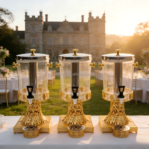 Distributeur de boissons 8L Royal Gold gaufré pour mariages, hôtels et services de restauration de petites entreprises – Serveur de jus de fruits, limonade et boissons froides - Product Image 3