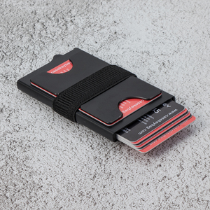 Casekey Hot Sale Slim Push Button Metal <b>Wallet</b> Cardholder Billetera Inteligente Rfid Safe Aluminum Card <b>Holder</b> With Cash Strap - Product Image 5