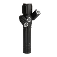 Lámpara Triple ajustable de 3Led, lente convexo más potente de larga distancia, zoom de 18650, recargable por USB, superventas